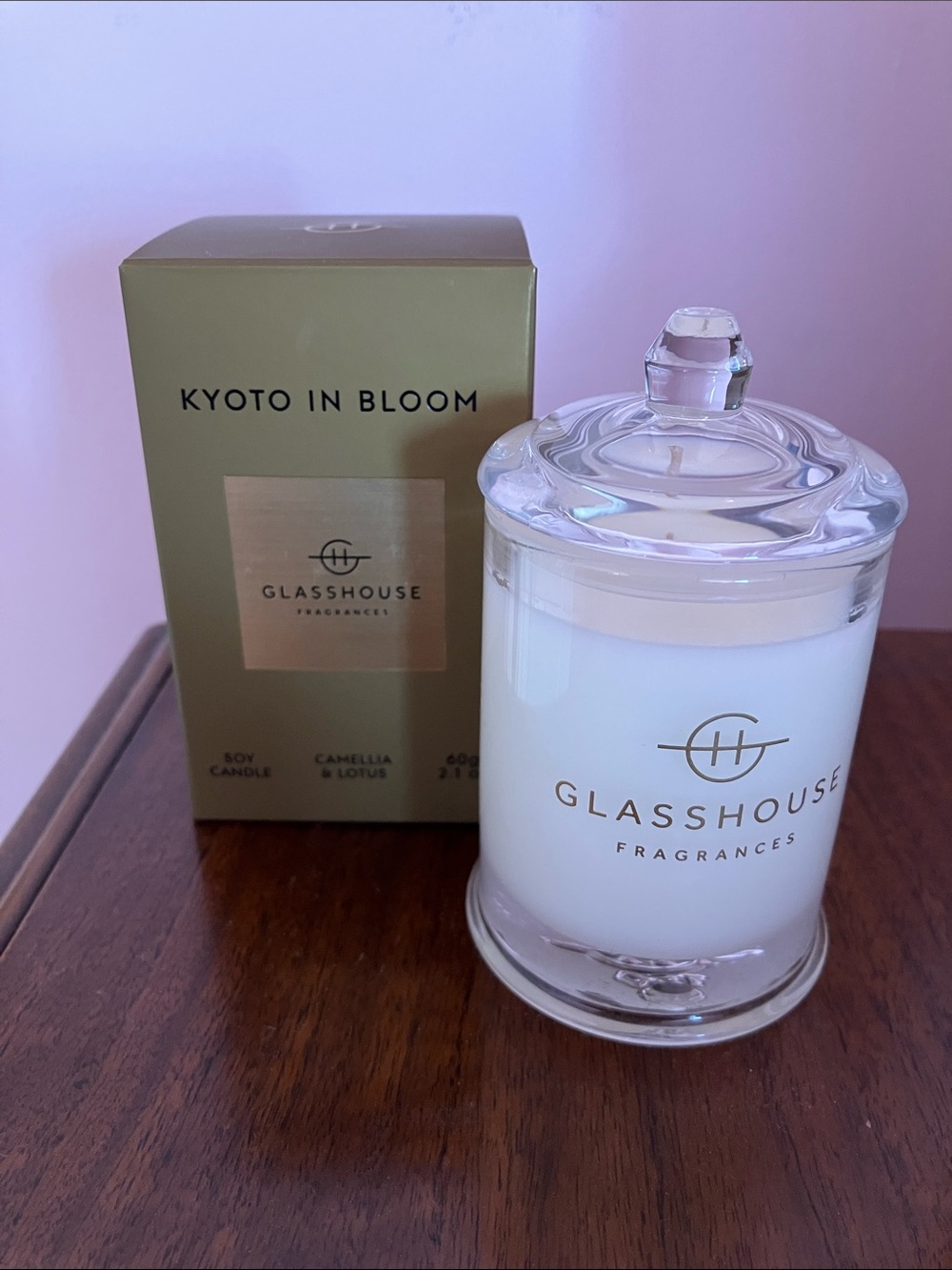 Glasshouse Kyoto In Bloom White Soy Candle - Glass Jar with Lid